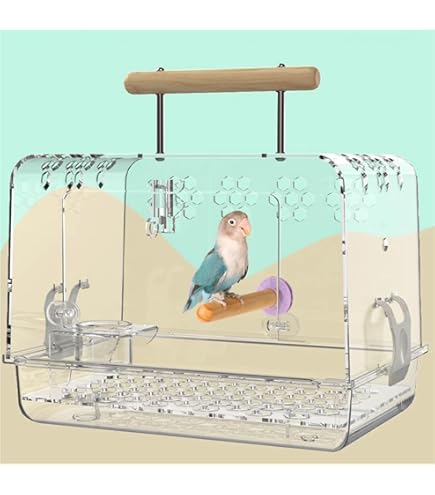 アクリルケージ 鳥かご インコ Amazon | FX-SHYQYYMZ クリアアクリル鳥かご 複数飼い大型インコ